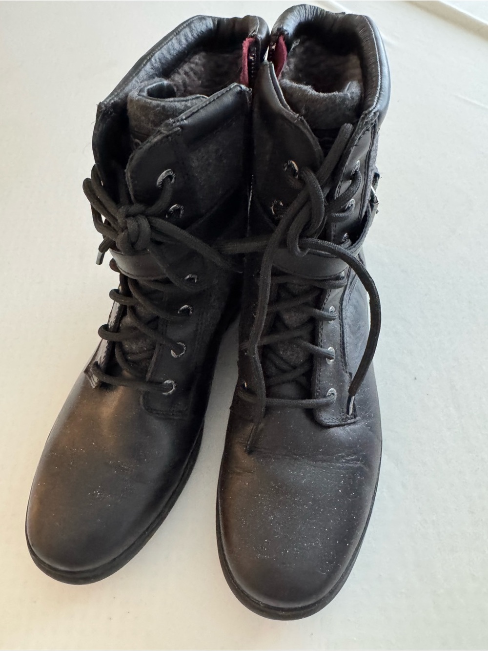 UGG Black Waterproof Lace-Up (and zip) Boots size 10 - worn twice - like new.